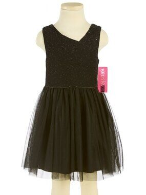 NWT Kensie Girl Black Sequin Mesh Dress Size 8